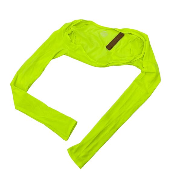 SKIMS Fits Everybody Shrug Top Green Highlighter Long Sleeve Size XXS NEW - Picture 3 of 4